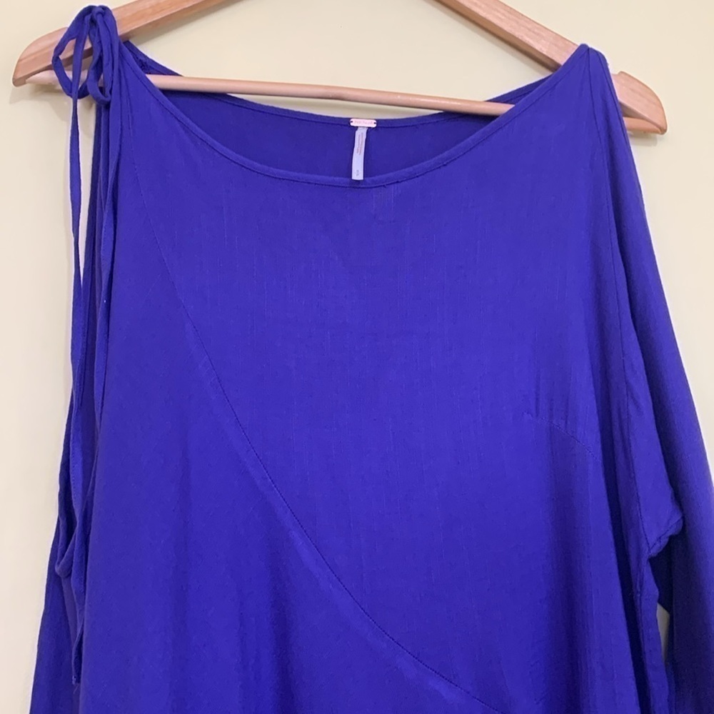 Free People | Clear Skies Purple Cold Shoulder Asymmetrical Tunic Dress S - Picture 8 of 17